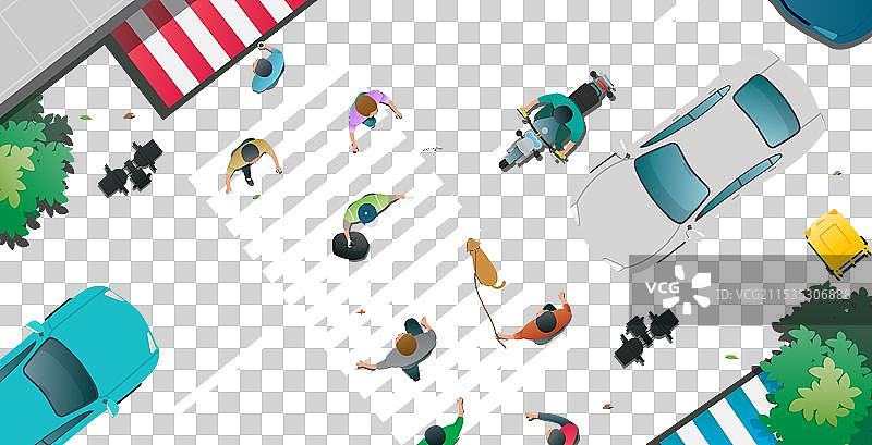 俯视图人行横道图片素材