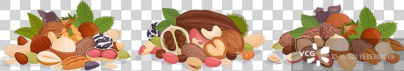 一把坚果和种子的混合，包括腰果图片素材