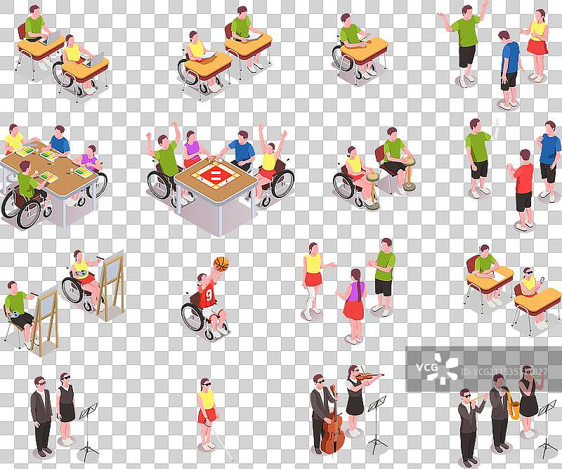 包容性的教育图标集图片素材