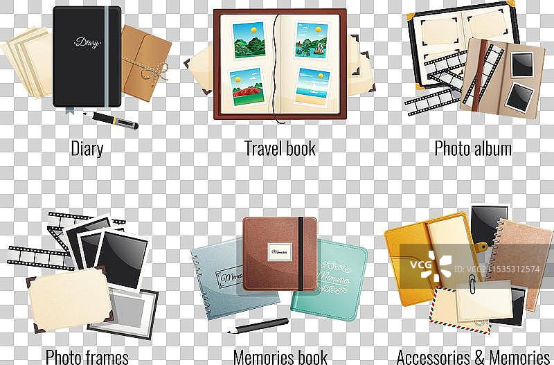 记忆、书籍和日记的创作图片素材