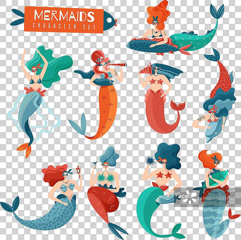 美人鱼角色套装图片素材