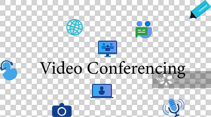 视频会议沟通虚拟距离图片素材