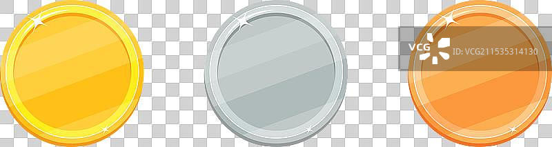 一套金、铜和青铜的奖章图片素材