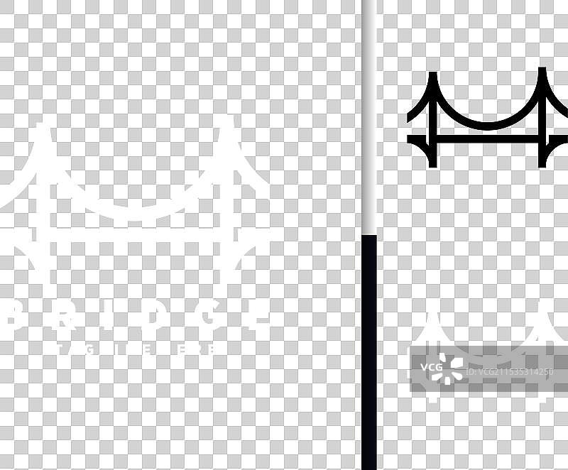 简单的桥梁线条logo设计模板图片素材