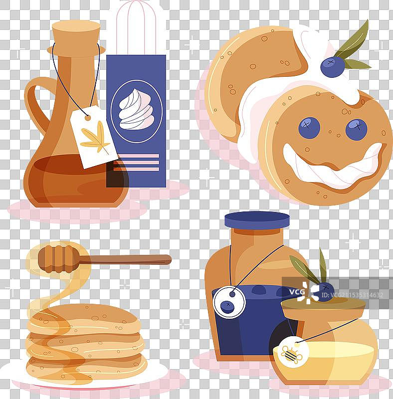 煎饼日设计元素，孤立在白色背景上图片素材
