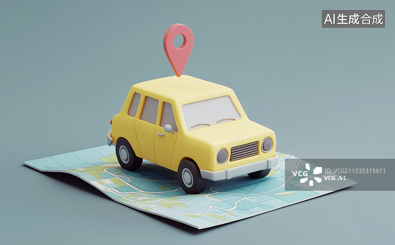 【AI数字艺术】带有GPS定位的汽车导航系统图片素材