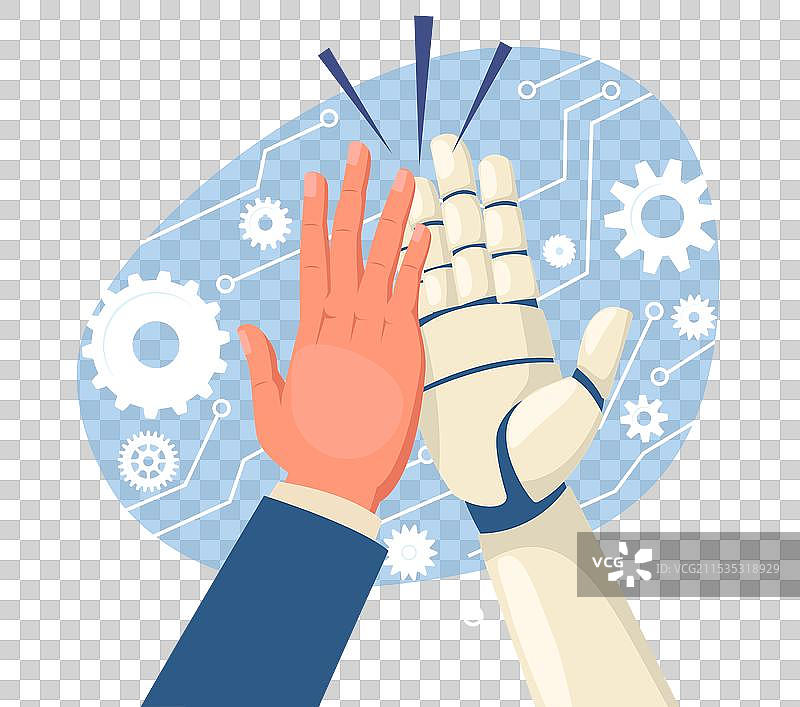 人类与人工智能的合作图片素材