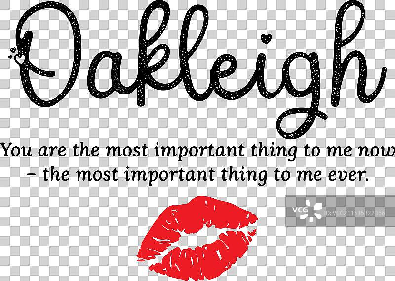 奥克利的名字与嘴唇图片素材