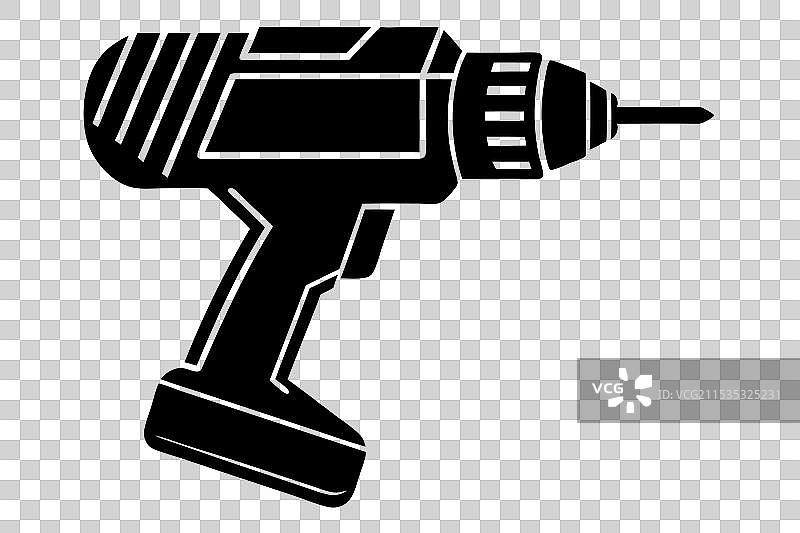 白色背景上的钻头轮廓图片素材