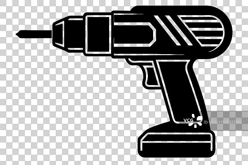 白色背景上的钻头轮廓图片素材