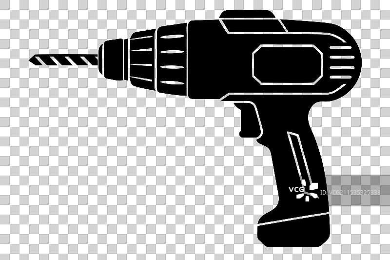 白色背景上的钻头轮廓图片素材