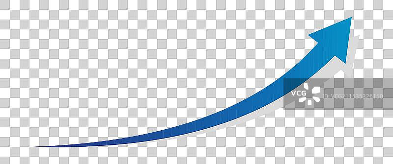 长长的商业增长曲线箭头财务目标图片素材