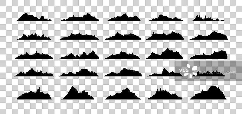 山脊峰轮廓平面风格图片素材