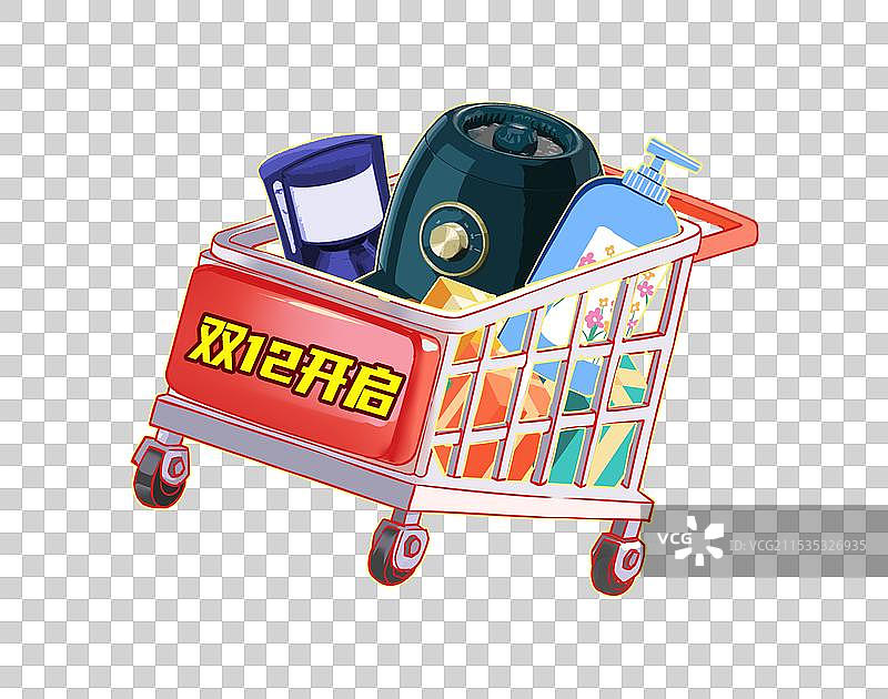 双十二购物车图片素材
