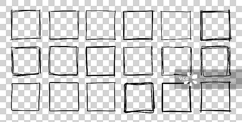 手绘方框涂鸦线条方框图片素材