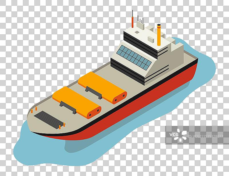 货船的等轴测图图片素材