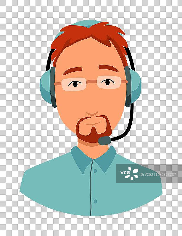 在线耳机客服代表头像图片素材