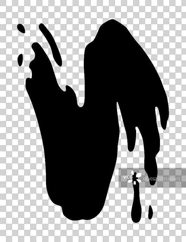 创意的油漆斑点与孤立的画笔笔触图片素材