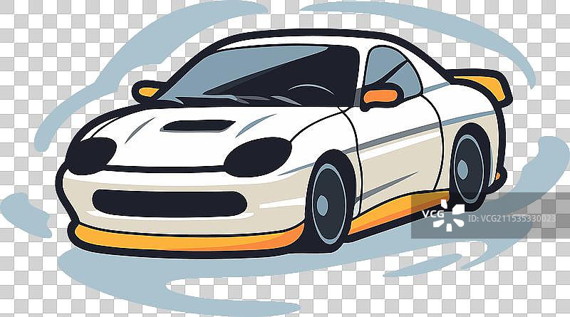 白色背景上的跑车图片素材