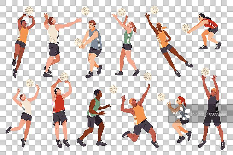 卡通排球运动员专业运动图片素材