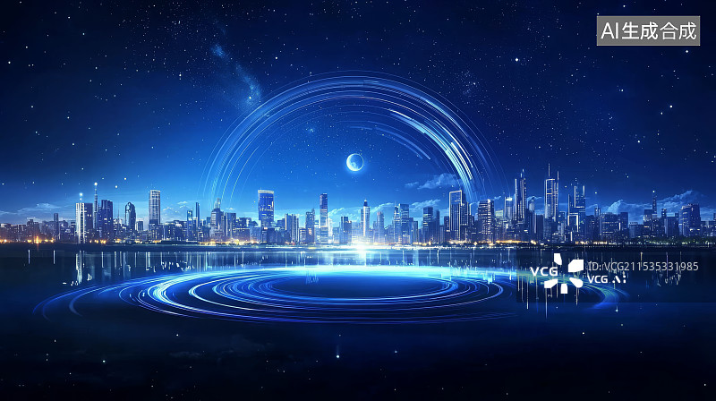 【AI数字艺术】未来科技城市建筑概念图片素材