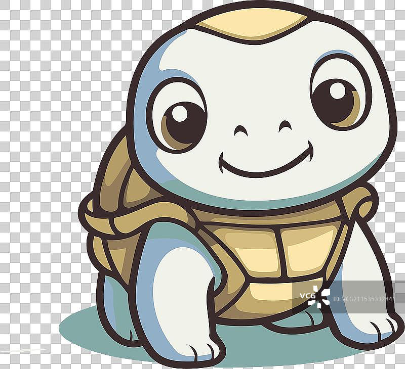 可爱的卡通海龟角色图片素材