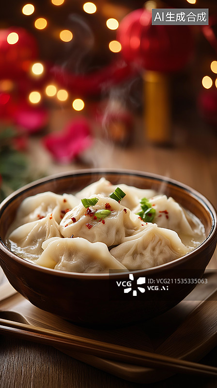 【AI数字艺术】冬至主题海报——饺子图片素材