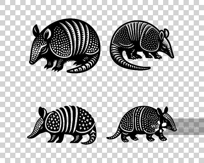 犰狳剪影图标图形标志设计图片素材