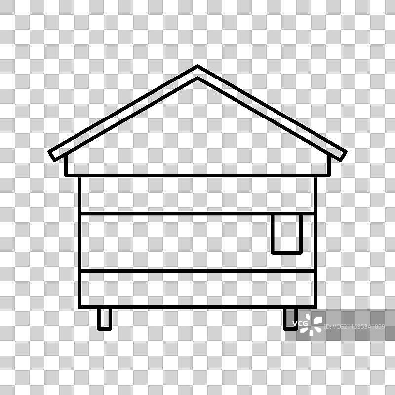 蜂巢线条图标，独立的平面剪贴画图片素材