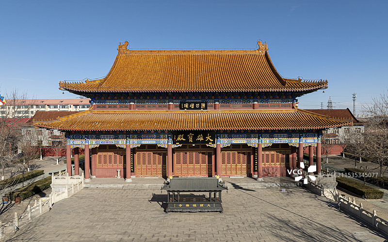 天津静海区大邱庄镇大愿极乐寺航拍图片素材