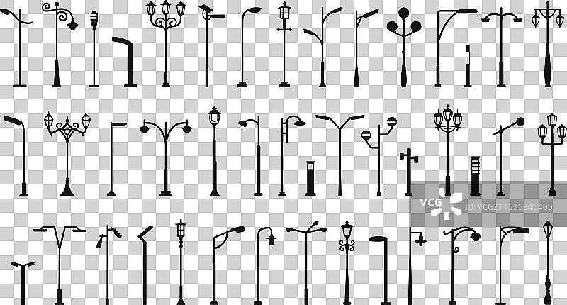 街灯轮廓户外照明灯图片素材