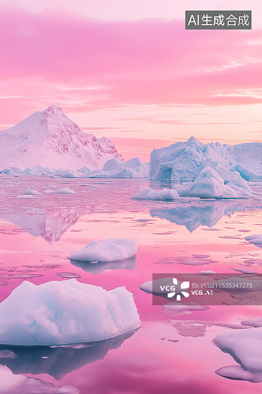 【AI数字艺术】梦幻冰川风光图片素材