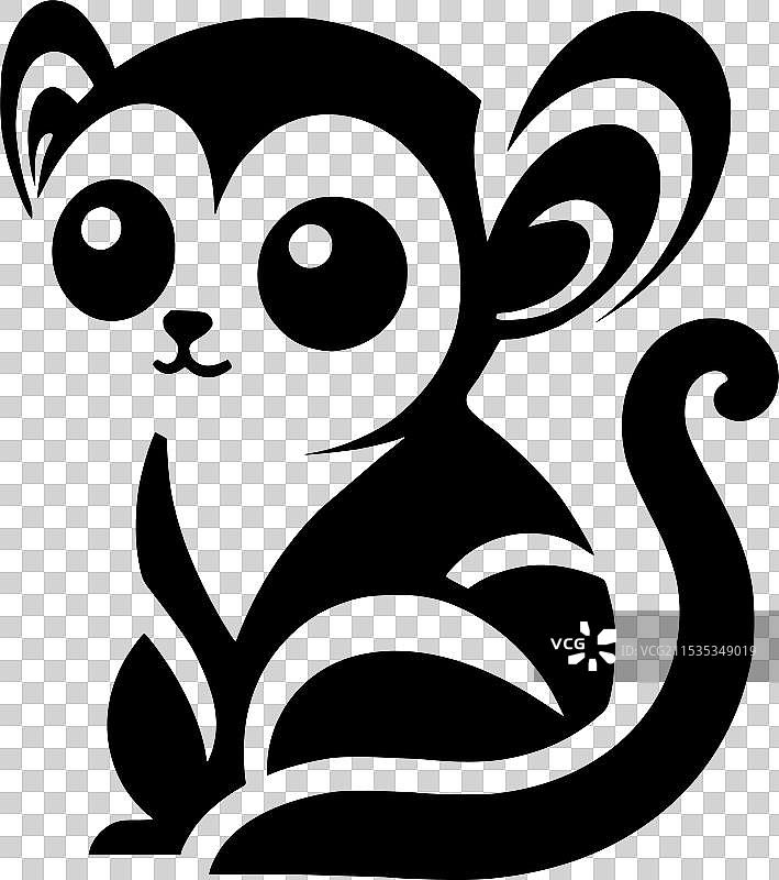 可爱的黑白果狸图片素材