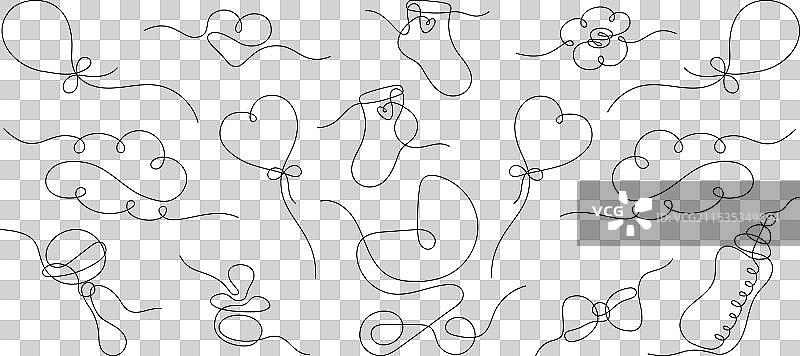 一行线条风格的婴儿洗礼套装图片素材