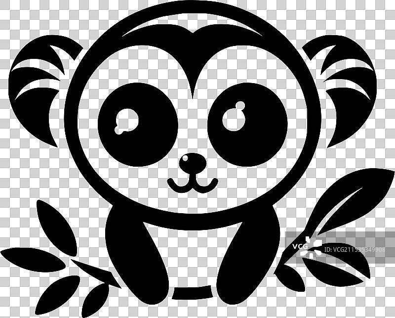 可爱的黑白懒猴图片素材