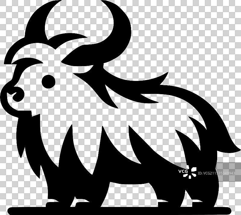 可爱的黑白羚牛图片素材