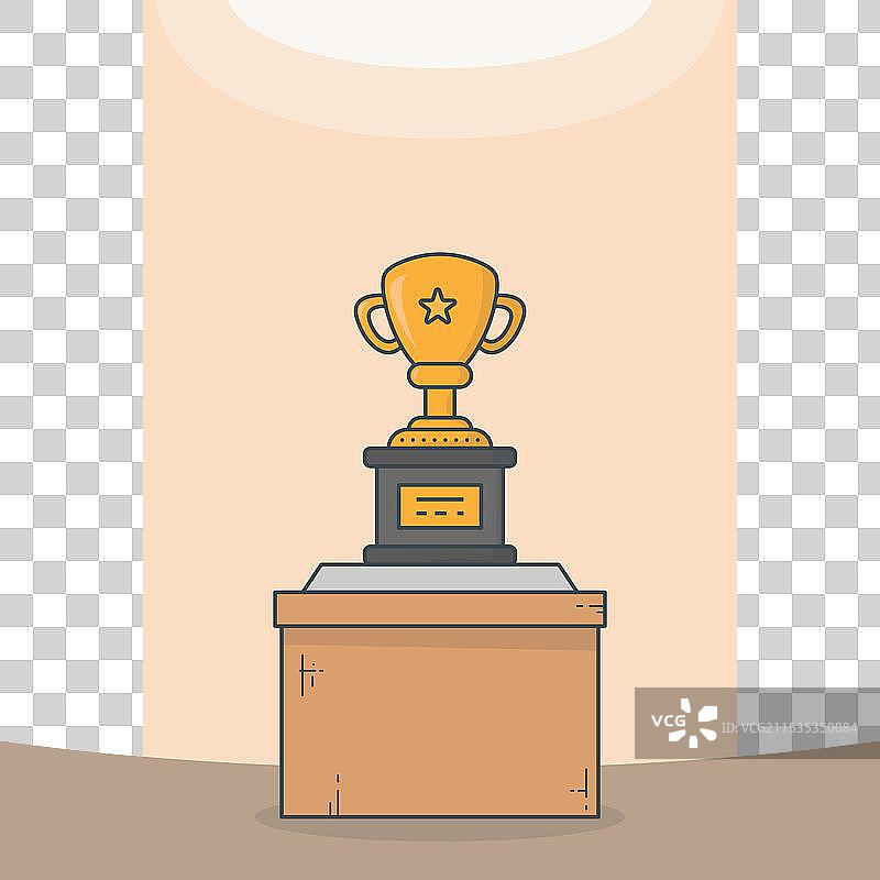 金色奖杯房间图片素材