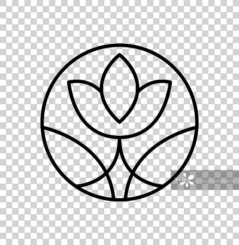 简单花卉标志线条设计模板图片素材