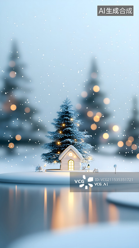 【AI数字艺术】雪中的雪屋和雪乡图片素材