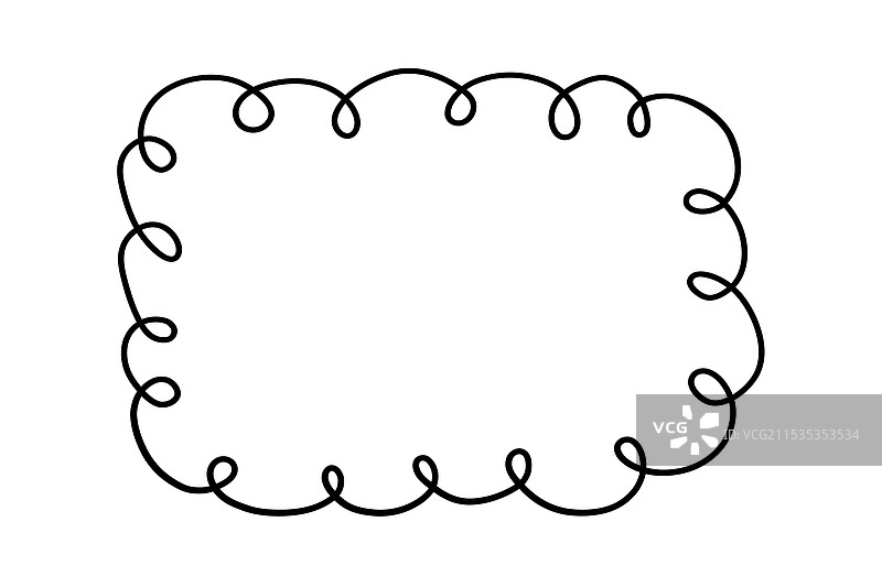 手绘的矩形和椭圆循环边框涂鸦图片素材