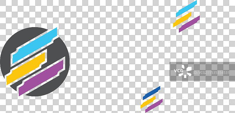 创意圆形抽象字母E或EE标志图片素材