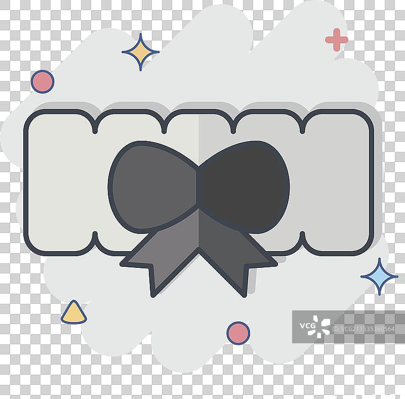 与戒指符号相关的图标吊袜带，漫画风格图片素材