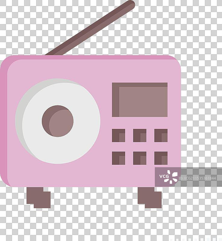 与播客相关的图标收音机扁平风格图片素材