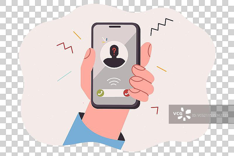 手中拿着手机的人接到匿名电话图片素材