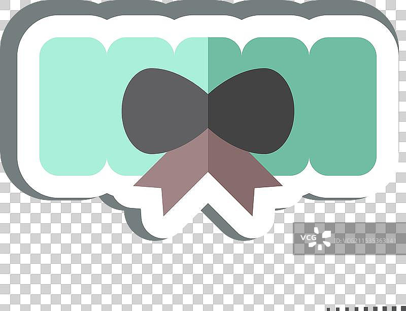 与戒指符号相关的简单吊袜带贴纸图片素材