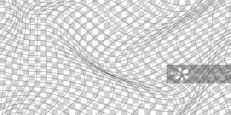 一幅带有网格的黑白波浪图像图片素材