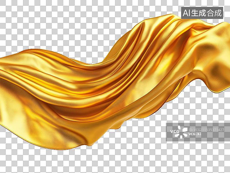 【AI数字艺术】金色绸缎图片素材