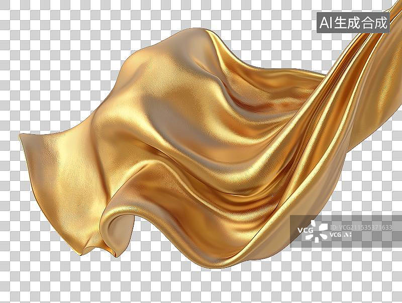 【AI数字艺术】金色绸缎图片素材