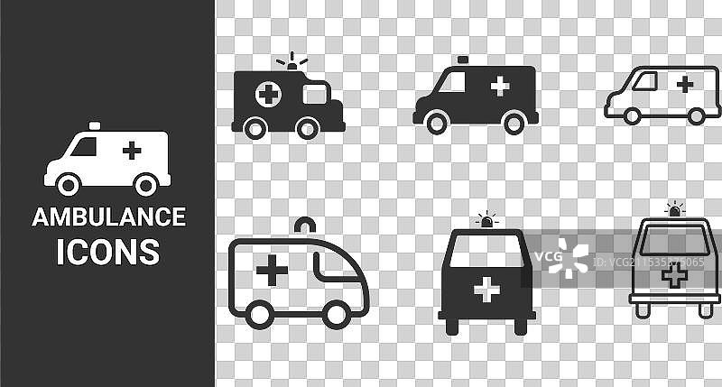 救护车图标集图片素材
