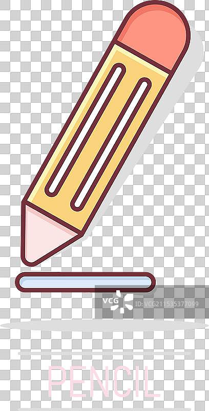 白色背景上的漫画风格铅笔图标图片素材
